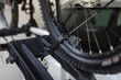 The wheel trys and straps on the Thule OutWay Platform 2 bike rack