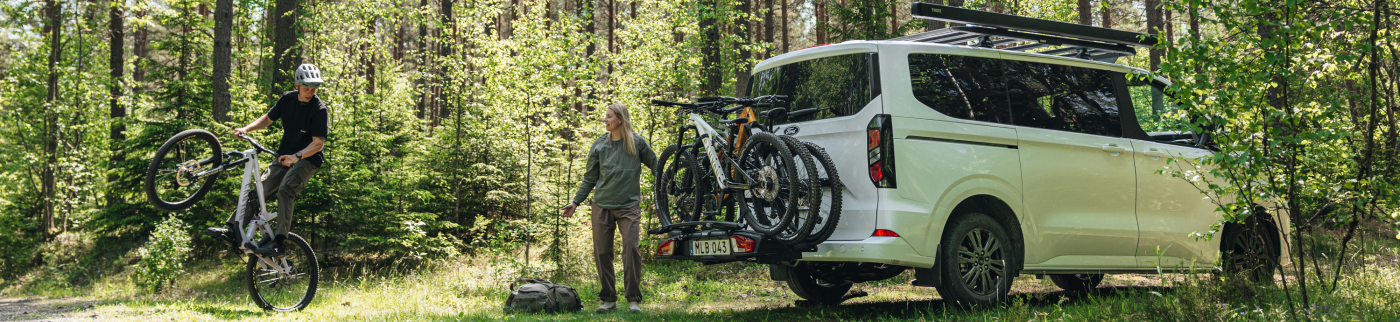 Thule VeloSpace bike carrier on a Ford Transit Custom