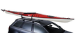 Securly Loaded with Thule Lockable Straps on the Thule K-Guard Kayak Carrier