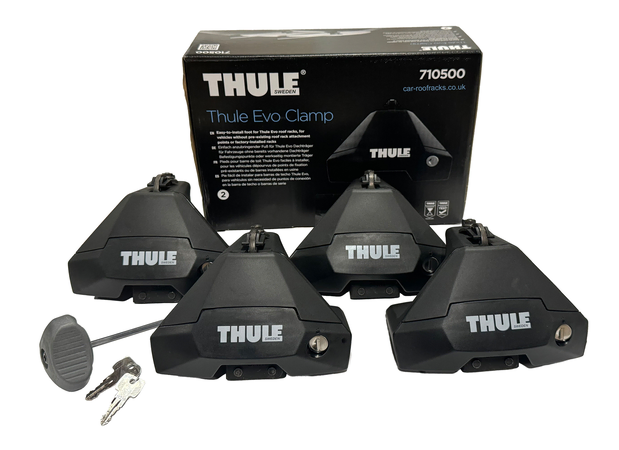 Thule 7105 Foot Pack Contents - 4 x Feet, 1 x Torque Limiting Tightening Tool, 2 x Keys & Instructions
