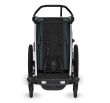 Bike trailer and pushchair with single seat with 5-point harness 