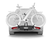 2 bikes loaded on the Thule Epos tow bar bike carrier