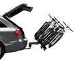 Thule VeloCompact tilts for access to the boots whilst bikes are loaded 