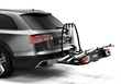 Thule Velospace XT 3 with 4th Bike Adapter - clamped onto tow bar