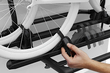 The Protective Wheel Security Straps on the WanderWay Black Bike Carrier